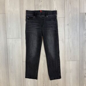 SPANX VINTAGE BLACK Wash STRAIGHT Leg pull-on Ankle Jeans #20355R Medium